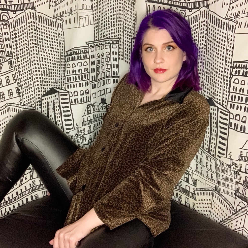 Velvet Leopard Print Buttondown